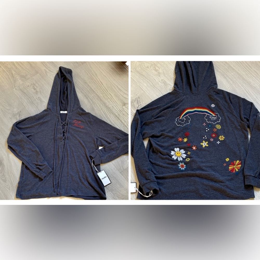 Lauren Moshi Authentic Navy Graphic Hoodie 🌈